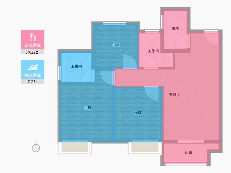 山东省-济南市-水发玉皇台-88.01-户型库-动静分区