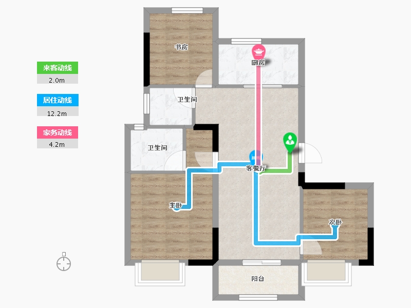 浙江省-金华市-敏捷星汇源著花园-71.20-户型库-动静线