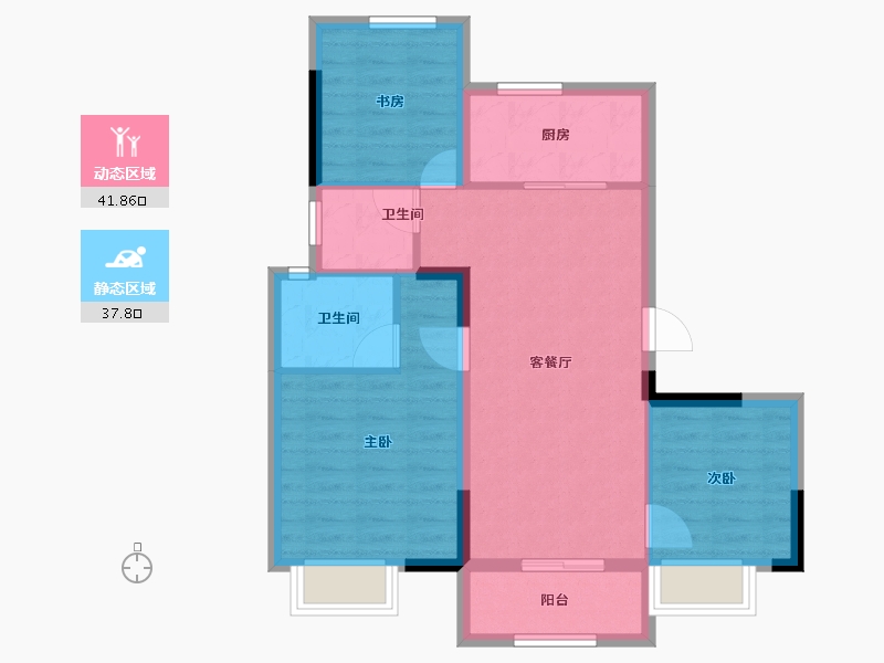 浙江省-金华市-敏捷星汇源著花园-71.20-户型库-动静分区