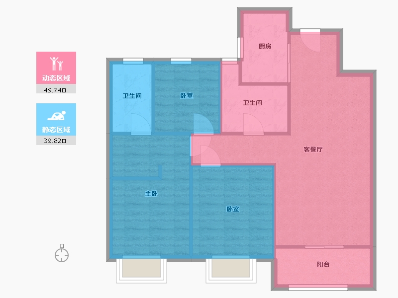 陕西省-西安市-融创东方宸院-89.00-户型库-动静分区