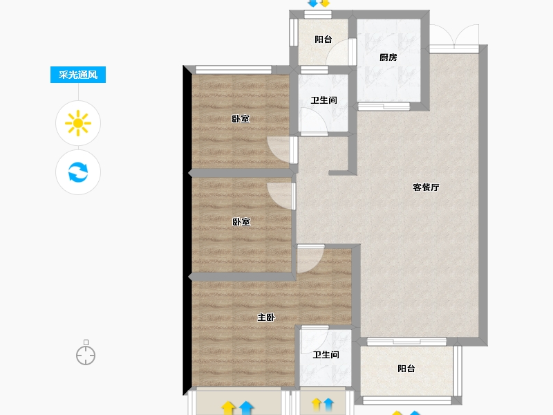 四川省-绵阳市-长虹城-77.00-户型库-采光通风