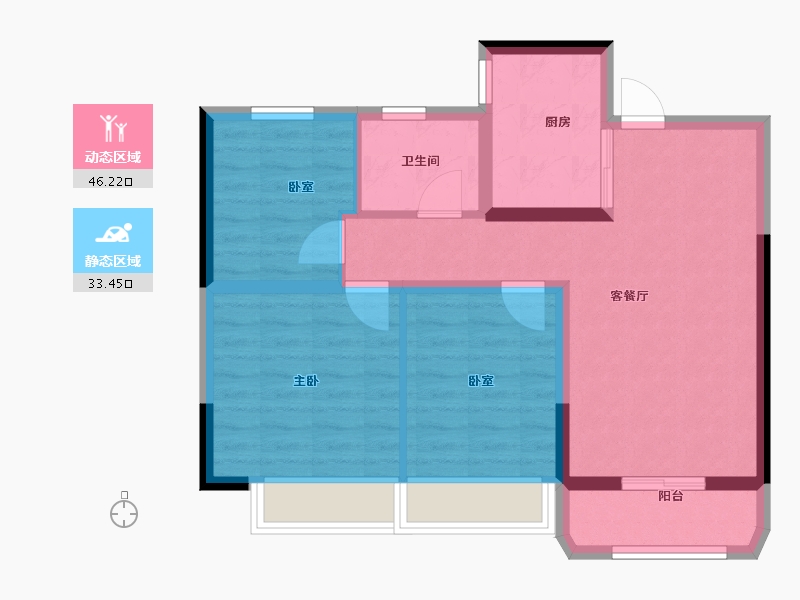 河南省-郑州市-睿达广场·幸福里-70.80-户型库-动静分区