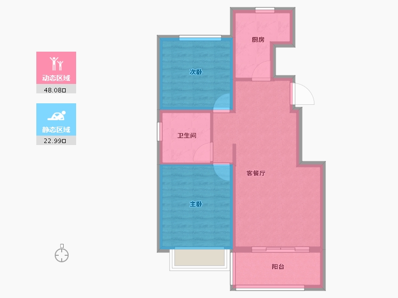 河北省-衡水市-滨湖书香雅居-63.30-户型库-动静分区