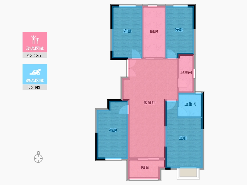 河南省-郑州市-​兴港永威和园-97.12-户型库-动静分区