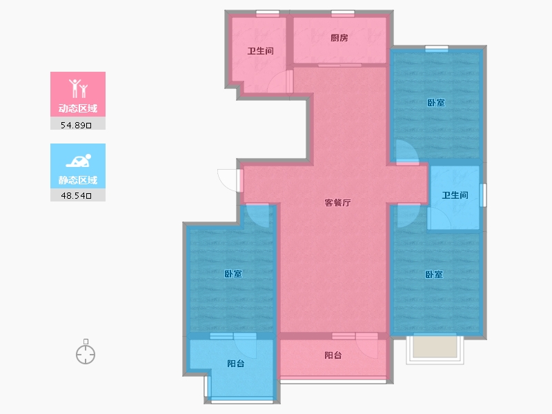 河北省-石家庄市-常山荣盛华府-91.13-户型库-动静分区