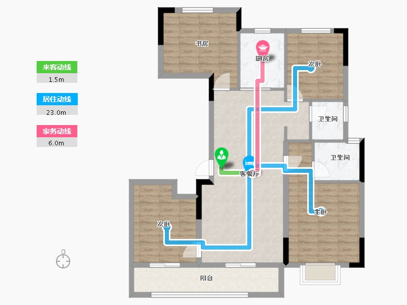 浙江省-金华市-金地峰汇-103.20-户型库-动静线