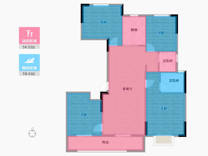 浙江省-金华市-金地峰汇-103.20-户型库-动静分区