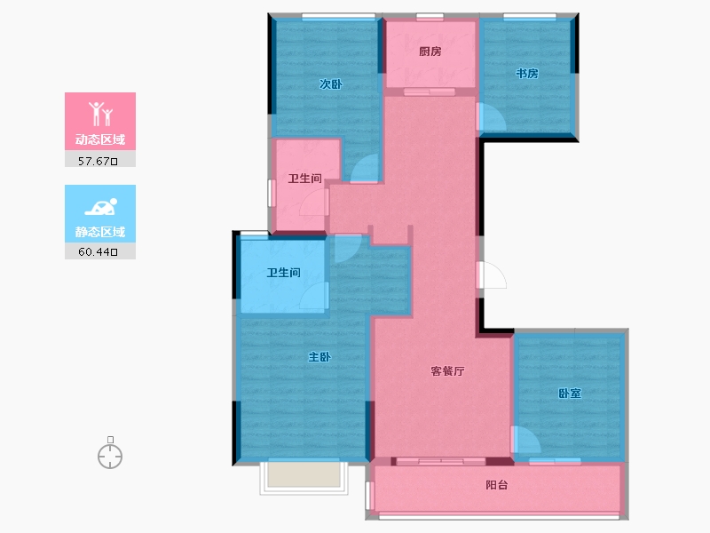 浙江省-宁波市-中交阳光城春风暴里-105.61-户型库-动静分区