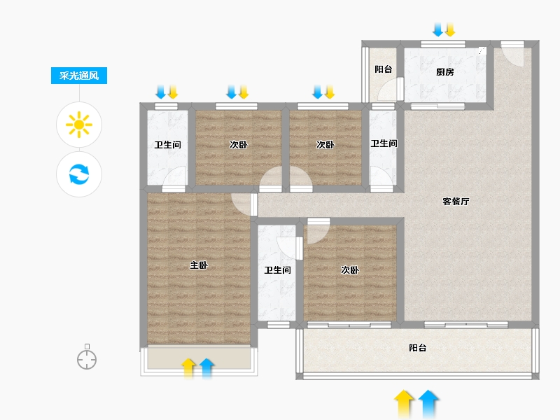 广东省-江门市-灏晟华园-116.04-户型库-采光通风