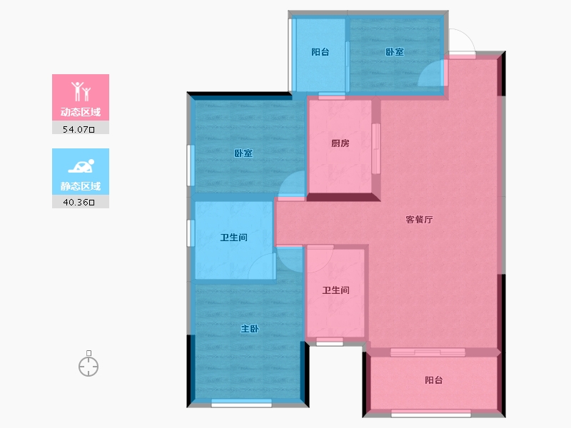 四川省-成都市-瀚城绿洲-84.66-户型库-动静分区