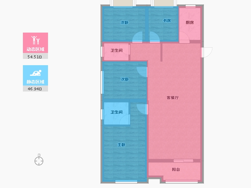 浙江省-金华市-浙中影创城-90.73-户型库-动静分区