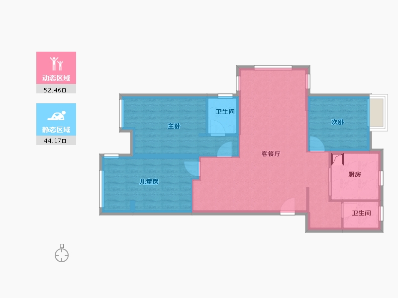 湖北省-武汉市-远洋万和四季-98.00-户型库-动静分区