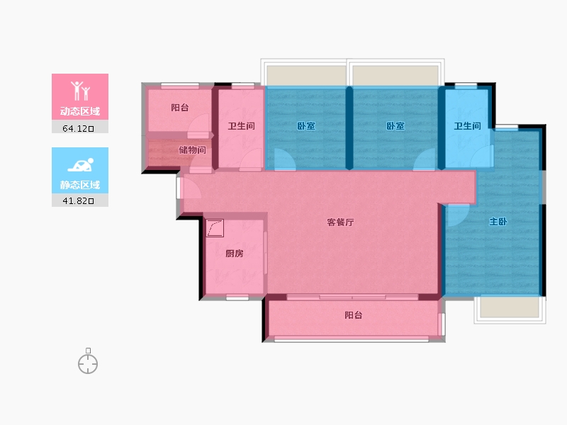 广东省-惠州市-新城香悦澜山-94.49-户型库-动静分区