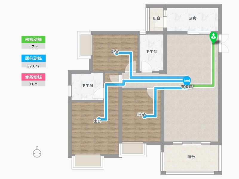 贵州省-贵阳市-祥风贵阳溪府-91.44-户型库-动静线