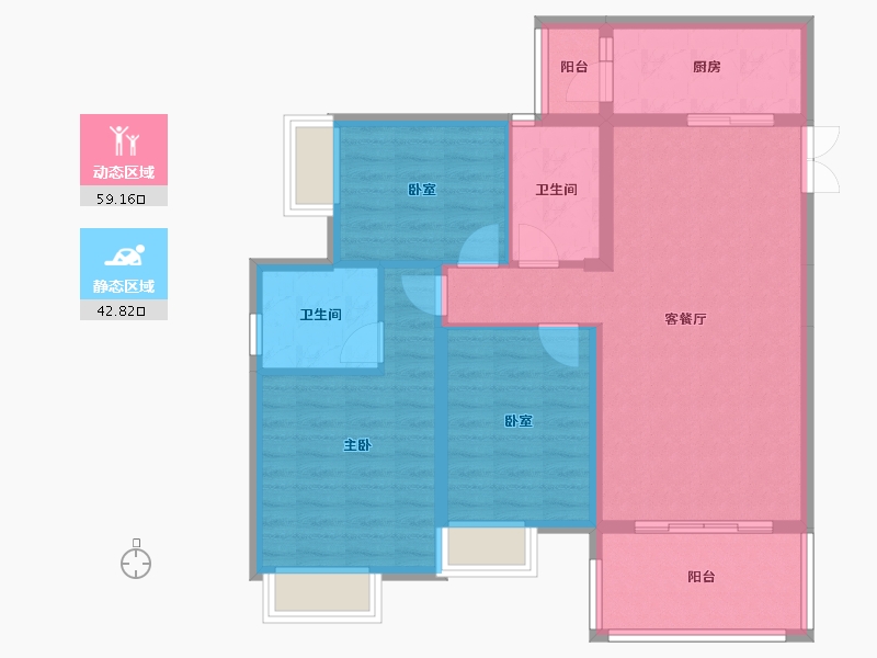 贵州省-贵阳市-祥风贵阳溪府-91.44-户型库-动静分区