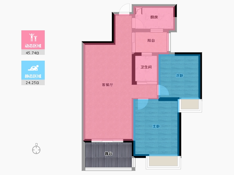 四川省-成都市-中大君悦金沙四期小区-68.45-户型库-动静分区