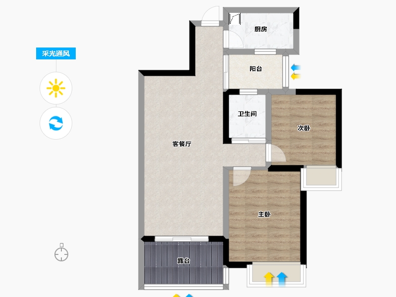 四川省-成都市-中大君悦金沙四期小区-68.45-户型库-采光通风