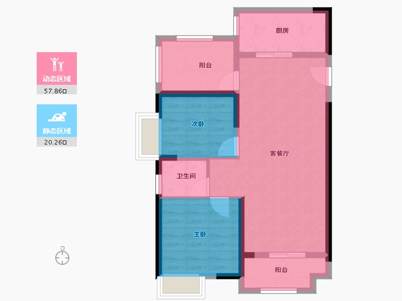 河南省-郑州市-朗悦·公园道1號-69.60-户型库-动静分区