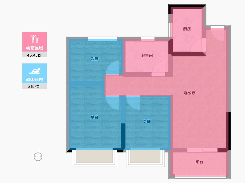 河南省-郑州市-东青·云锦熙悦-58.36-户型库-动静分区