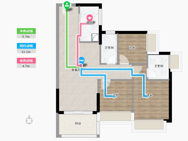 广东省-广州市-时代香树里黄埔-69.60-户型库-动静线