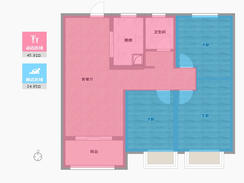 江苏省-徐州市-恒盛新城-71.30-户型库-动静分区