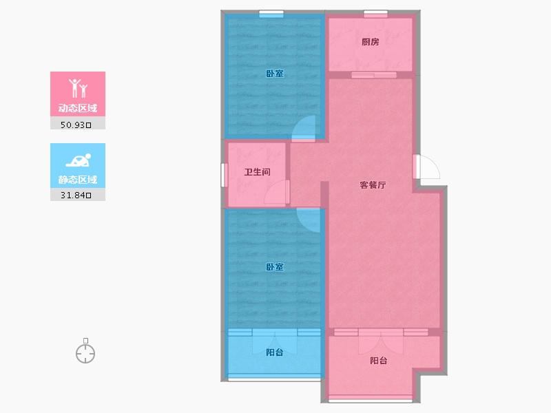 河北省-石家庄市-常山荣盛华府-73.59-户型库-动静分区