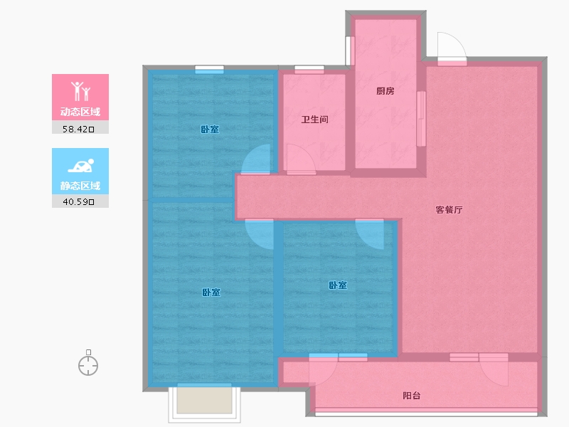 山东省-潍坊市-金大地·天泰城-88.00-户型库-动静分区