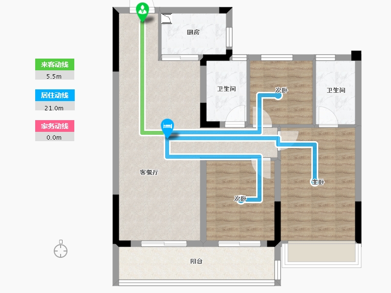 浙江省-温州市-蓝光广城未来天辰-84.00-户型库-动静线