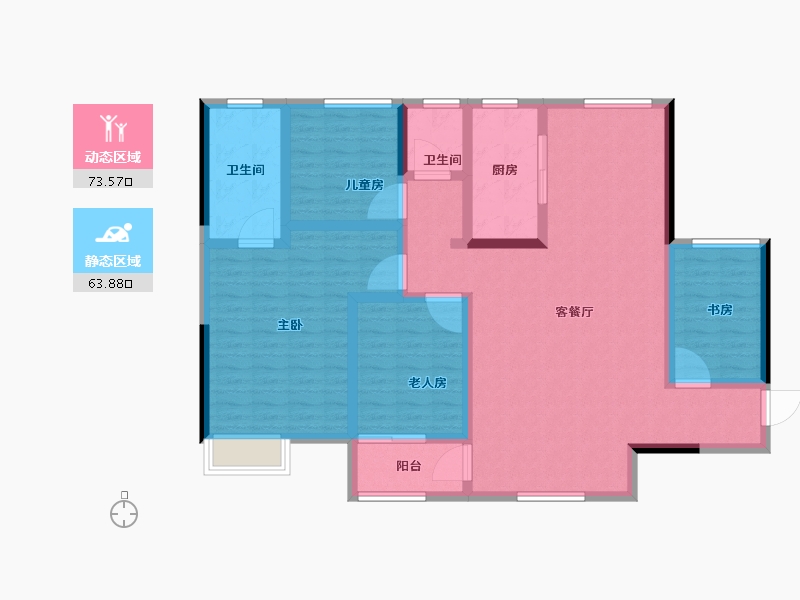 河南省-郑州市-鑫苑府-123.21-户型库-动静分区