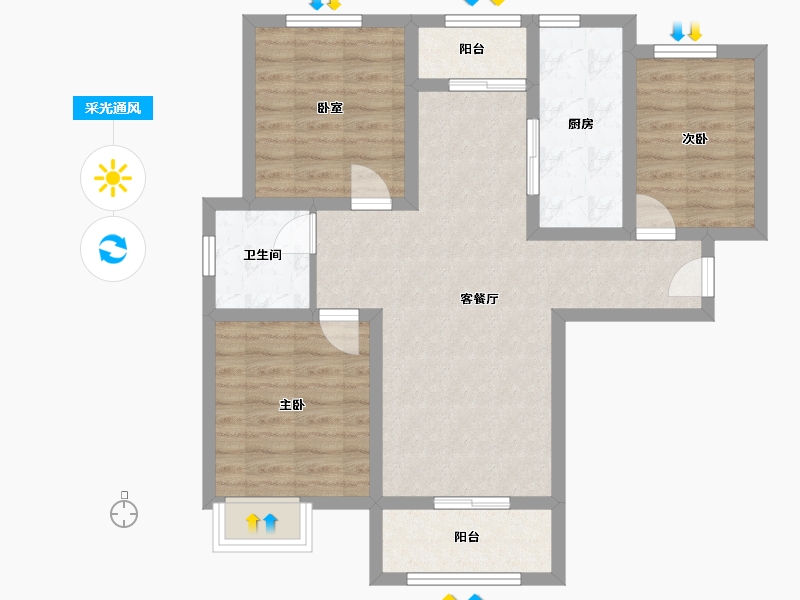 河北省-邢台市-凤凰城-110.00-户型库-采光通风