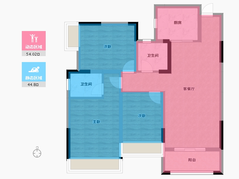 贵州省-贵阳市-御府壹号-87.93-户型库-动静分区