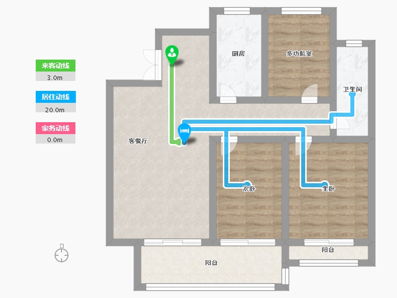 河南省-安阳市-元泰清华园-70.00-户型库-动静线