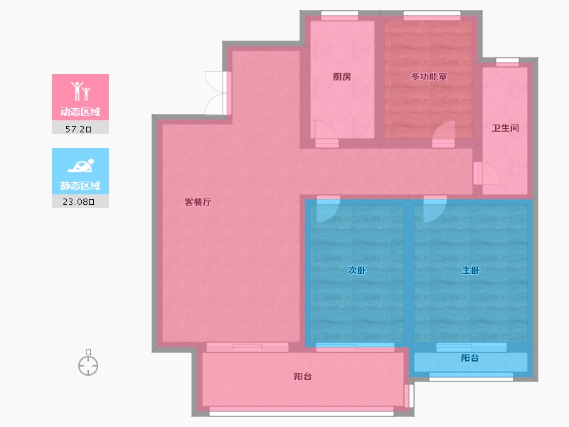 河南省-安阳市-元泰清华园-70.00-户型库-动静分区