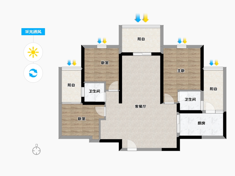 广东省-湛江市-君临世纪-93.23-户型库-采光通风