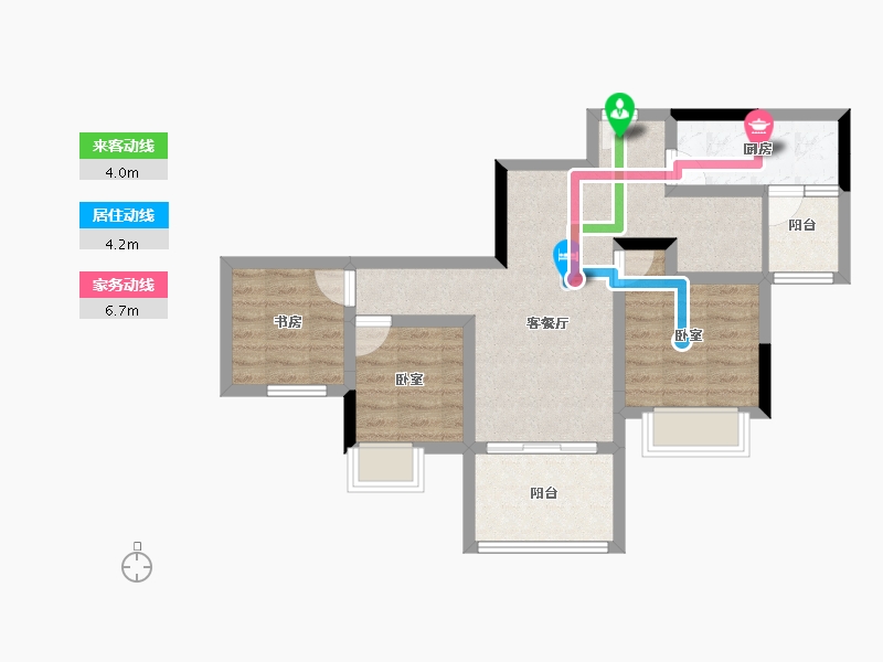 重庆-重庆市-中建滨江星城-62.00-户型库-动静线