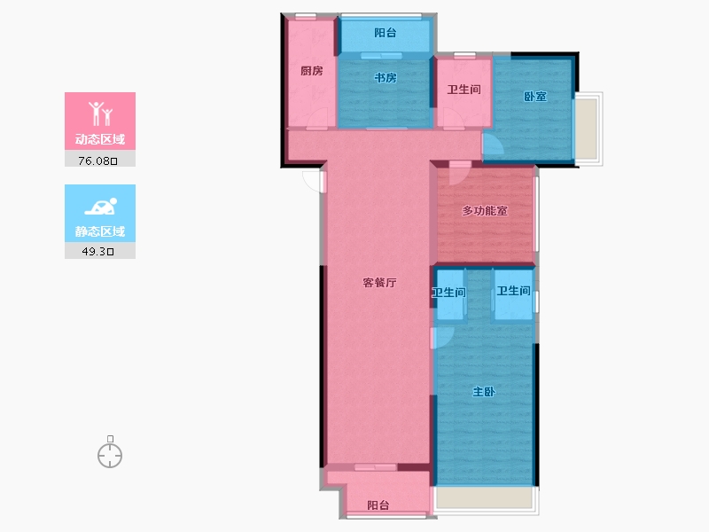 河南省-郑州市-朗悦·公园道1號-112.00-户型库-动静分区