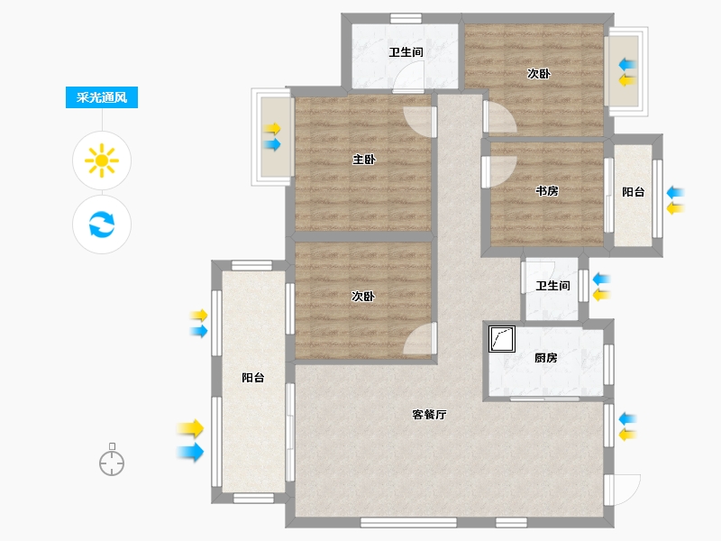 江西省-赣州市-天玺华府-105.00-户型库-采光通风