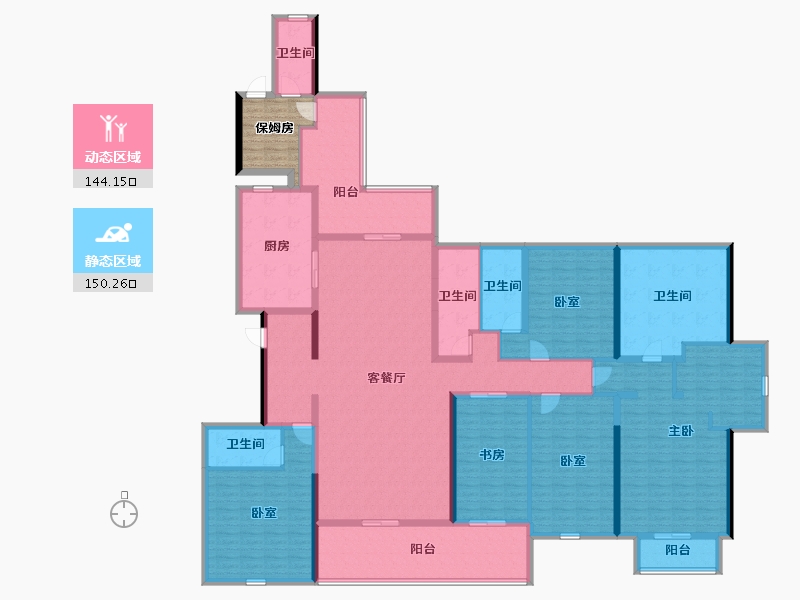 广东省-湛江市-君临世纪-274.59-户型库-动静分区