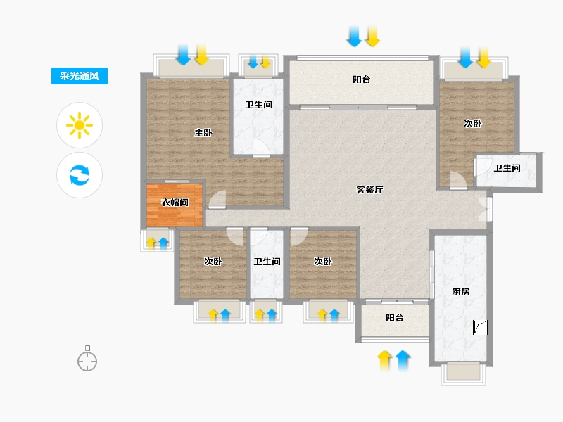 广东省-广州市-合景臻湖誉园-162.07-户型库-采光通风