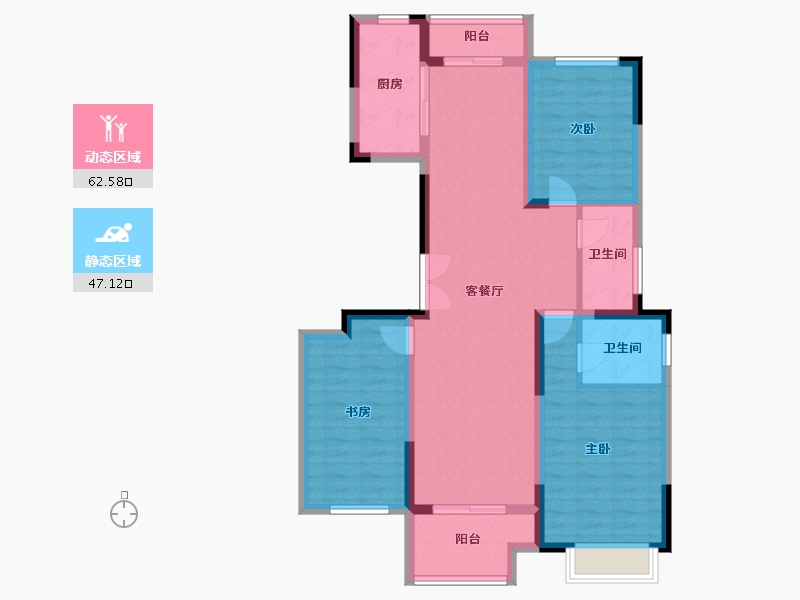 河南省-郑州市-​兴港永威和园-98.03-户型库-动静分区