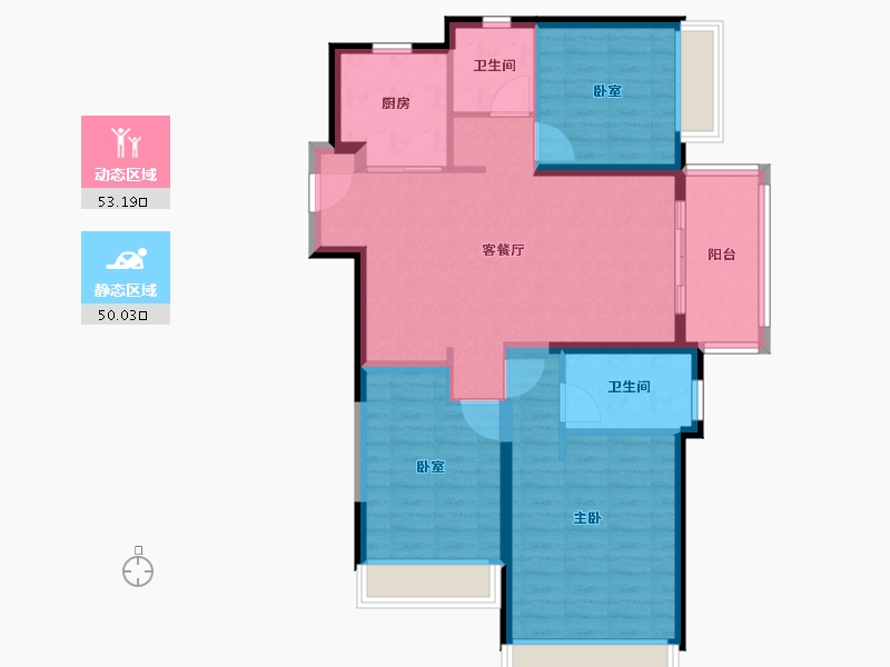 河南省-郑州市-东原阅城-92.76-户型库-动静分区