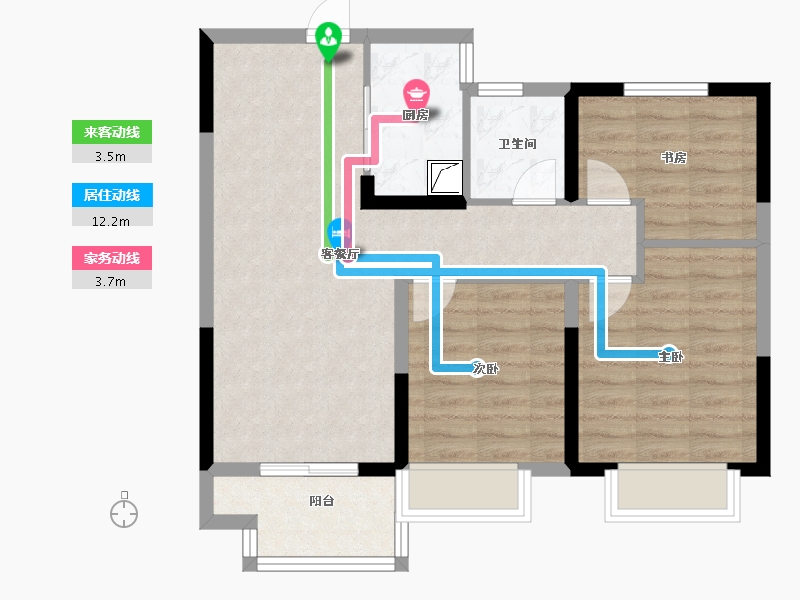 浙江省-宁波市-华鸿大发国琨府-71.15-户型库-动静线