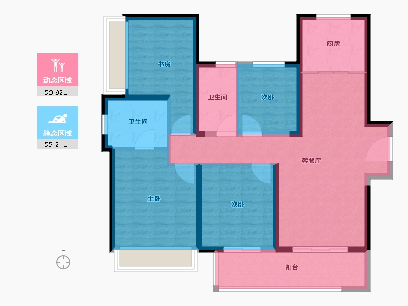 河南省-郑州市-东原阅城-103.20-户型库-动静分区