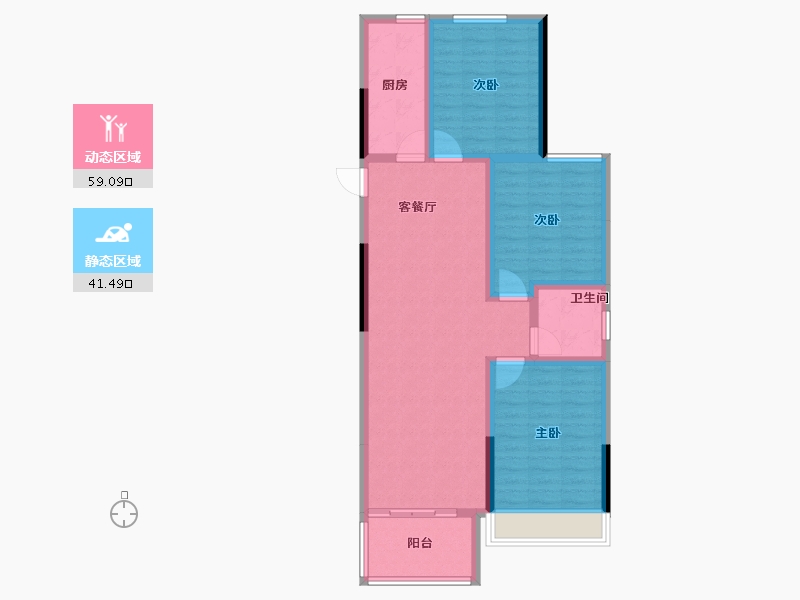 河南省-郑州市-鑫苑府-90.00-户型库-动静分区