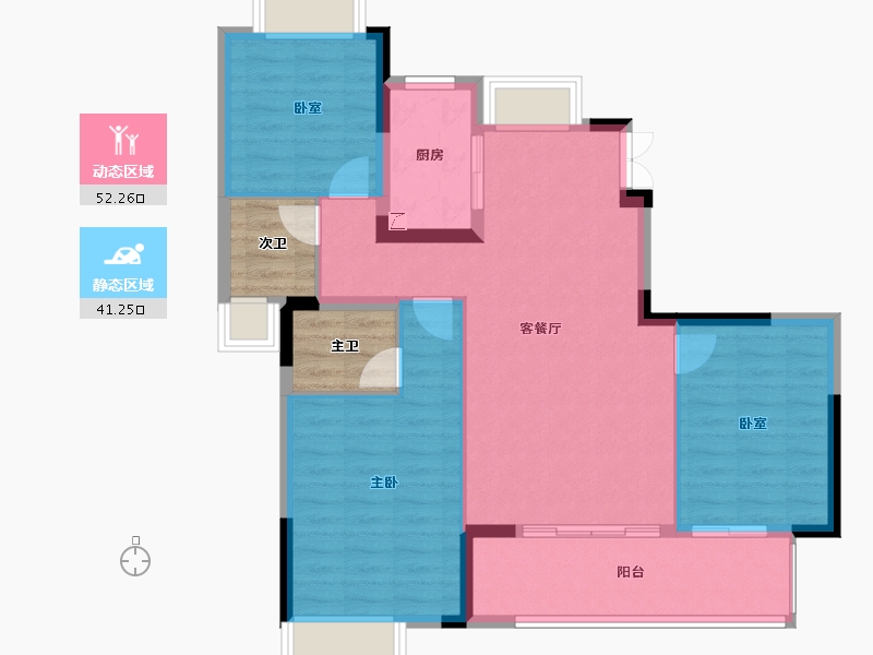 江西省-九江市-广隆·新松赣江铭著-91.63-户型库-动静分区