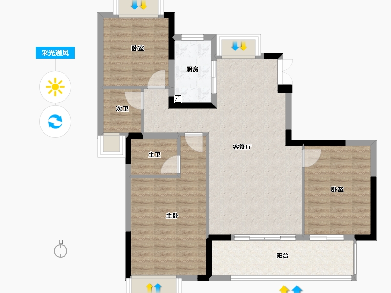 江西省-九江市-广隆·新松赣江铭著-91.63-户型库-采光通风