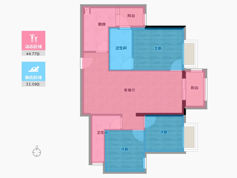 广东省-佛山市-桂南星晴公馆-67.29-户型库-动静分区