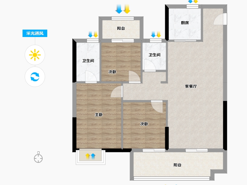 福建省-南平市-建发玺悦-88.91-户型库-采光通风