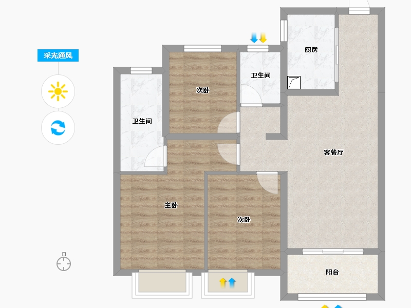 江苏省-徐州市-恒盛新城-78.51-户型库-采光通风