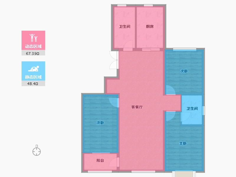 山东省-潍坊市-恒信·御峰-105.00-户型库-动静分区